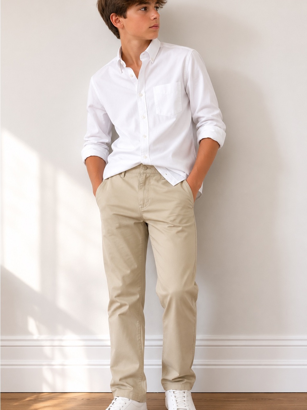 Gap Kids 98% Cotton Boys Beige Chino Pants NWT  Size 12